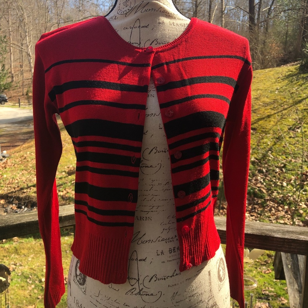Spoiled Girl | Red & Black Cardigan
